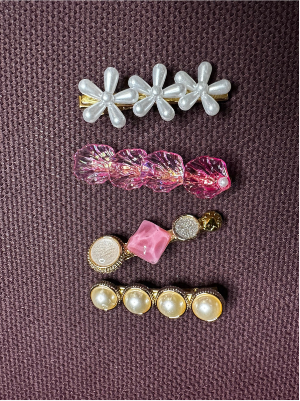 Pink and White Hair Accessories Set